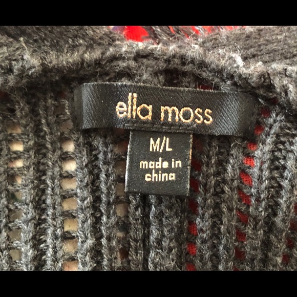 NWOT Ella Moss Asymmetric Fringey Sweater Size M/L - Picture 4 of 6